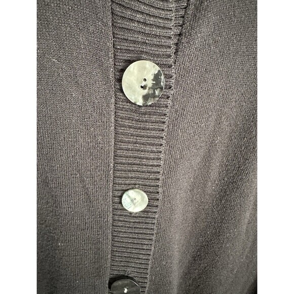 J. Jill Silk Blend Cardigan Women's Size Medium Button Front Long Sleeve Black - Picture 4 of 5